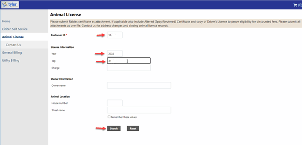 Css Process for Dog Lic request 5