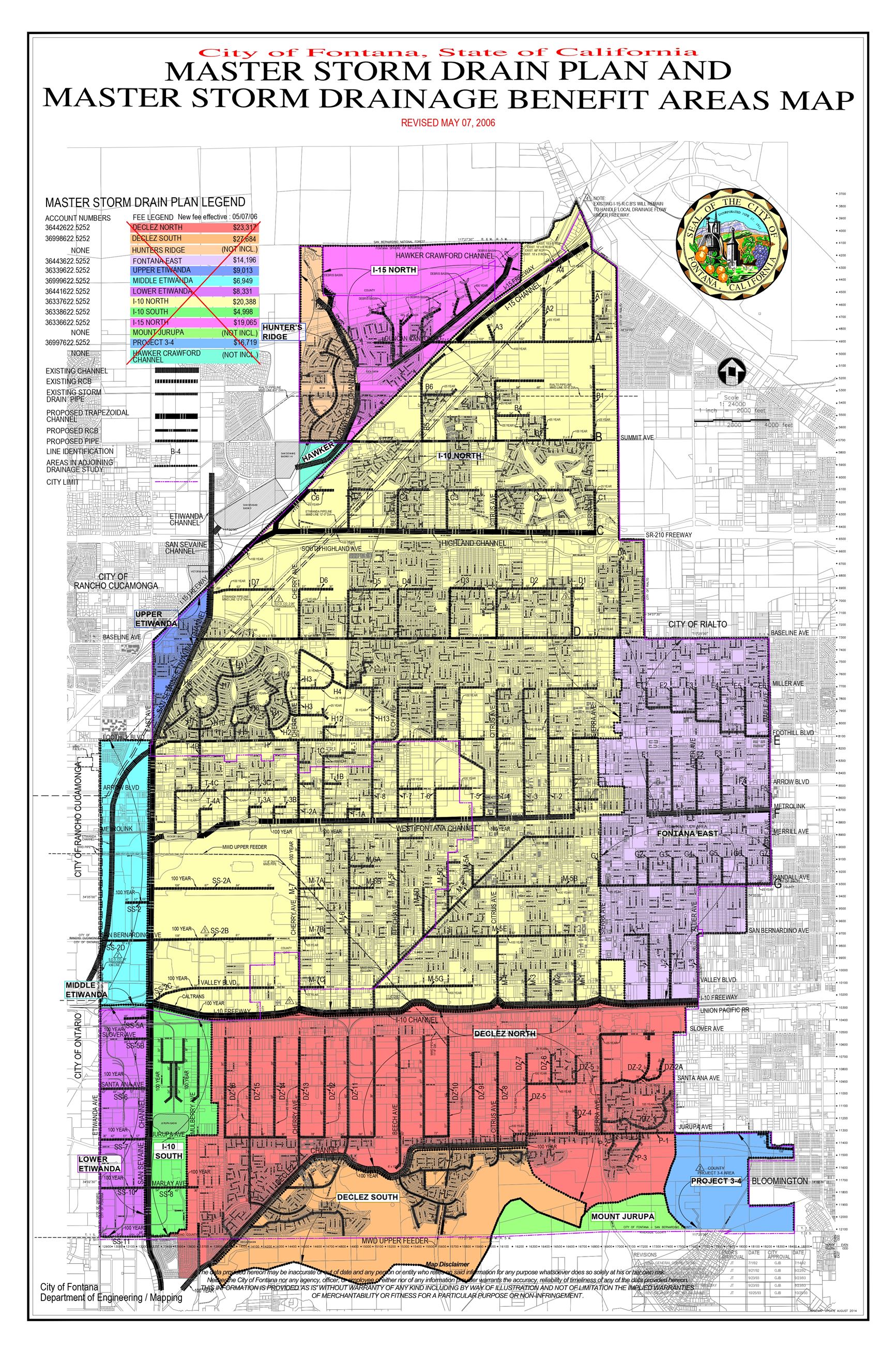 Master Storm Drain Plan and Benefit Area Map